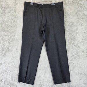 Hugo Boss Pants Mens 36 Charcoal Cagan1 Virgin Wool Dress Slacks Flat Front